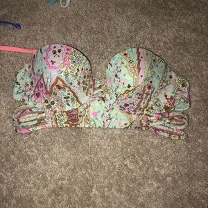 printed strapless bikini